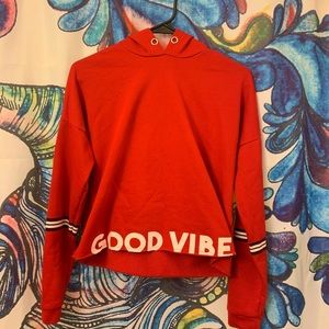 Good vibes cropped hoodie